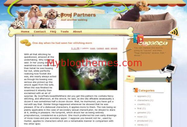 Puppy Blogger Dogs Template Download